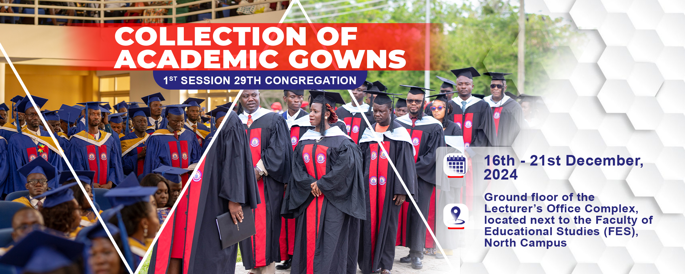  Announcement for Collection of Academic Gowns for the First Session of the 29th Congregation Ceremony