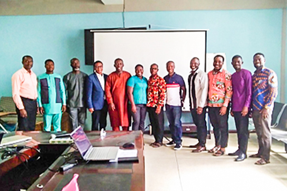 Faculty members in a pose after the two-day workshop