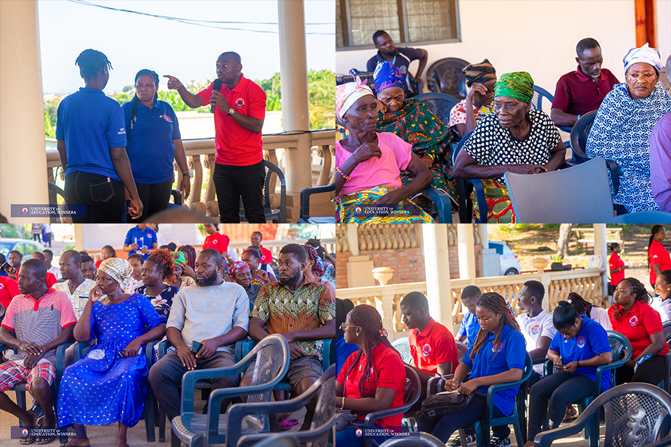An image showcasing the skit performed by the students while the attendees watch