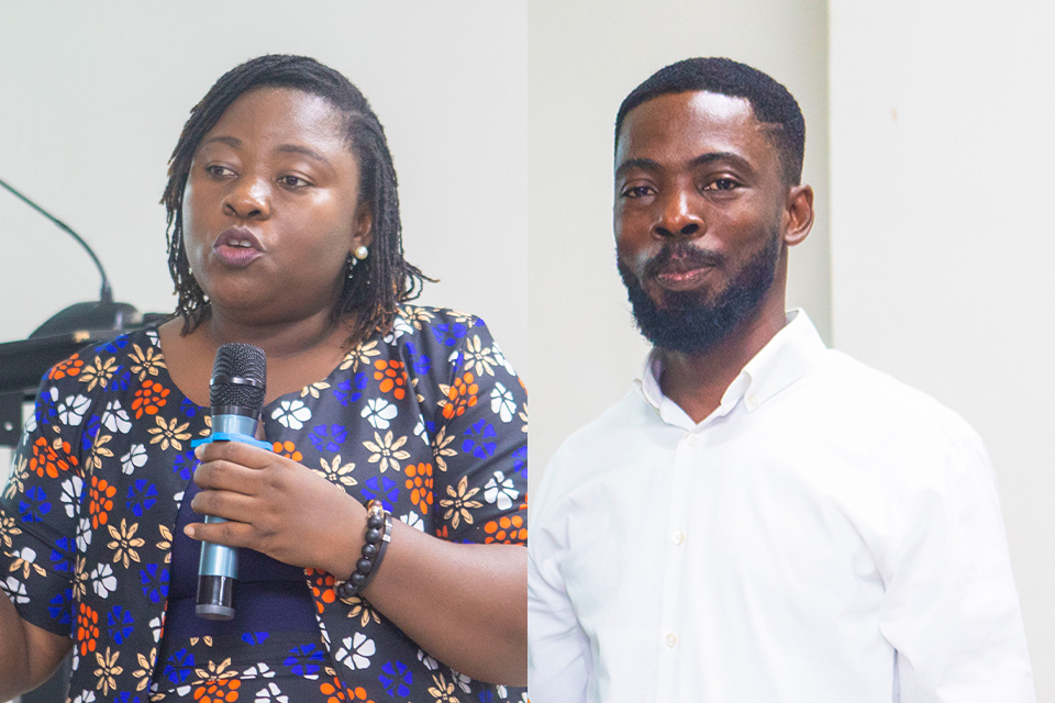 Ms. Pearl Joan Korkuvi (left) and Mr. Kobina Mensah