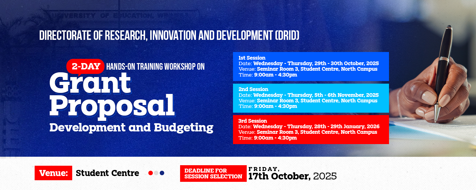 Two-Day Hands-On Training Workshop on Grant Proposal Development and Budgeting