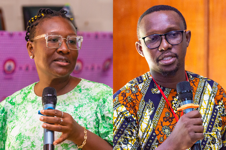 Mad. Alberta Tachie (left) and Dr. Victus Kumazah