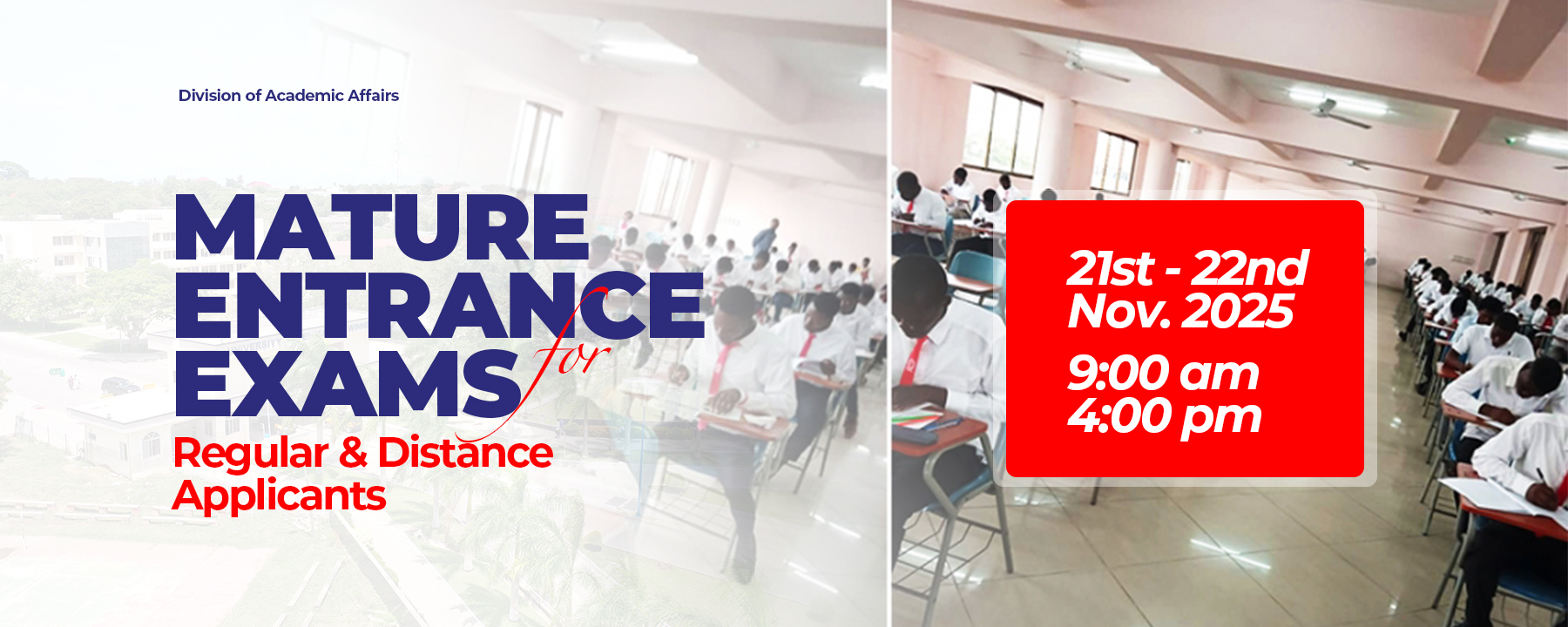 Final Entrance Examinations for Mature Applicants