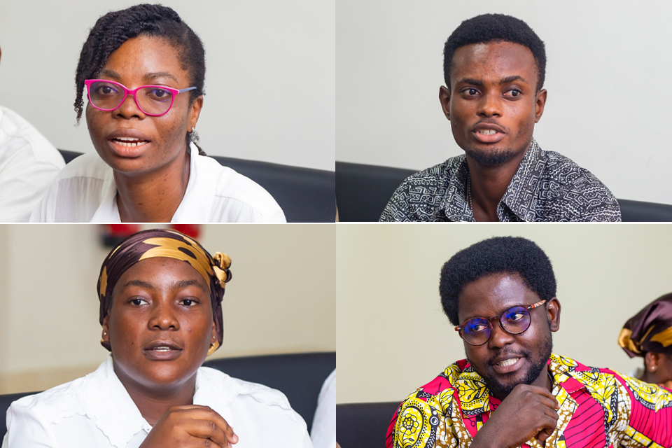 From top L-R: Zulaiha Ibrahim Ainoo, Emmanuel Shadrack Brown, Samuel Andam and Stephanie Oppong