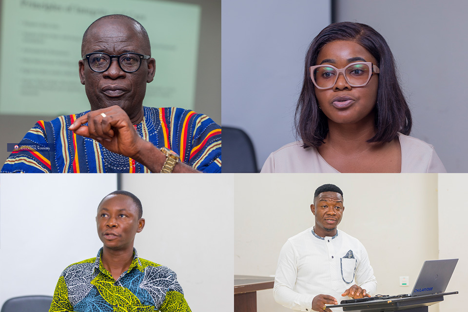 Facilitators for the retreat from top L-R: Prof. Andy Ofori-Birikorang, Dr. Elizabeth Owusu Asiamah, Dr. Bismark Odum Sackey and Dr. Rainbow Sackey
