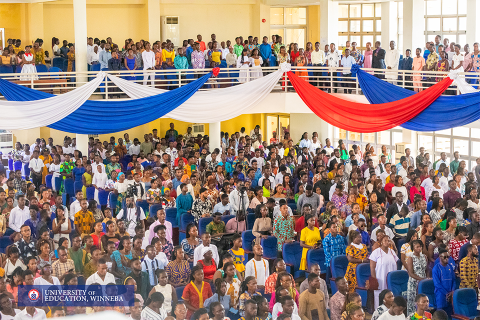 An aerial view of the congregation at the Jophus Anamuah-Mensah Conference Centre during the service