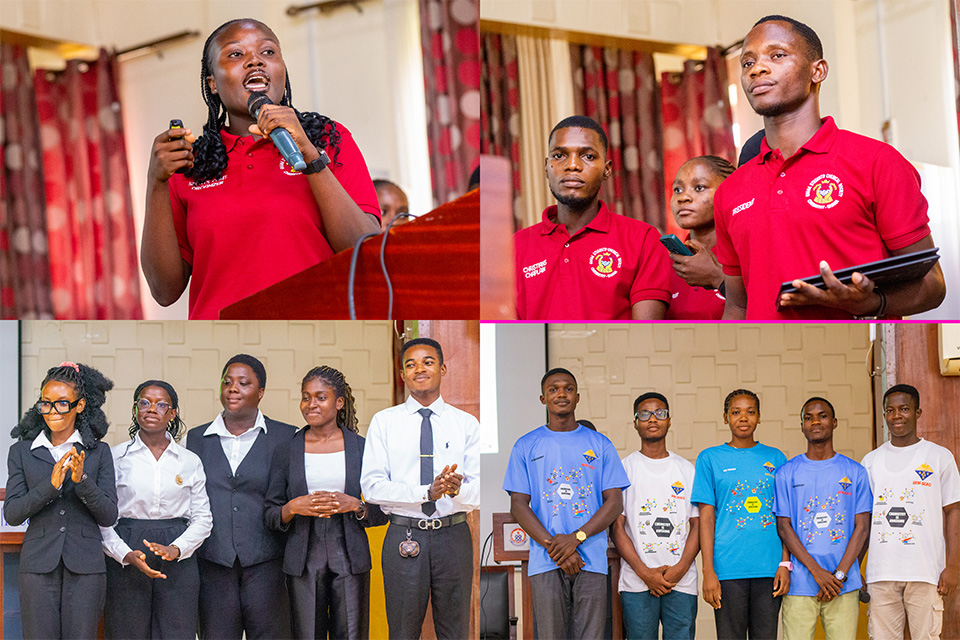 Students participating in their innovation pitch competition