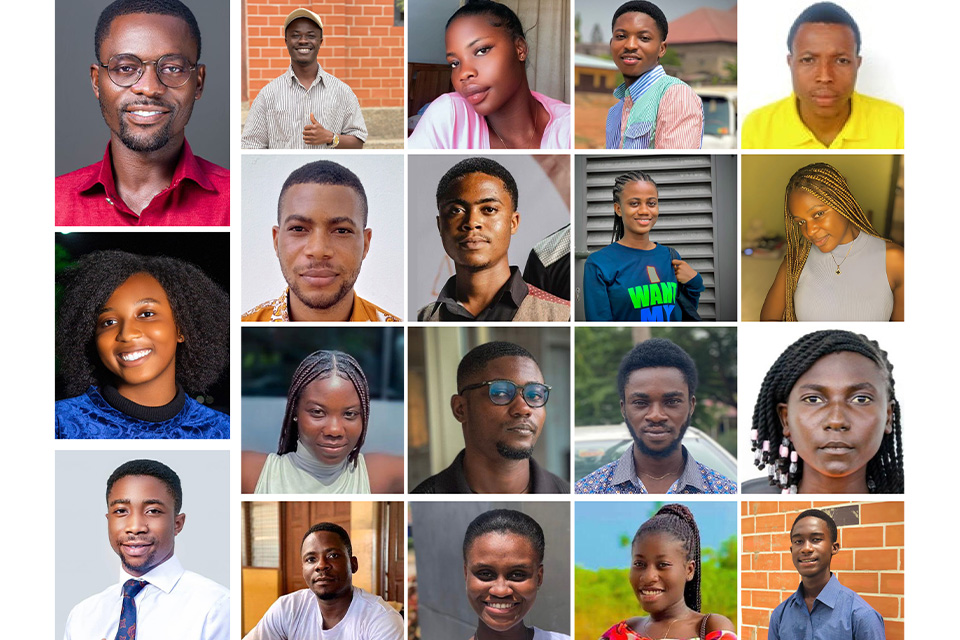 Students whose artworks were showcased at the exhibition