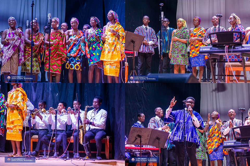 A picture depicting performances by the Amus Chorale and the Piano Unit