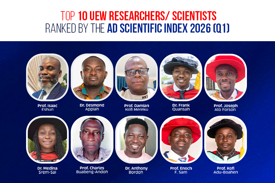Top 10 UEW Researchers/Scientists Ranked by the AD Scientific Index 2026 (Q1)