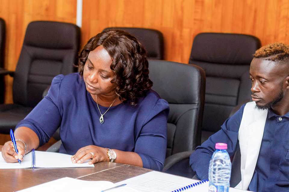 Ms. Rebecca Quartey (left) and Mr. Foster Oppong Baah