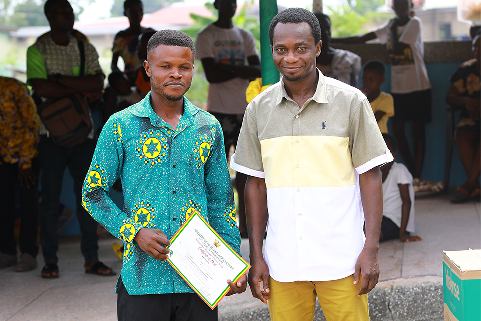Mr. Samuel Justice Nyarko in a photograph with his lecturer 