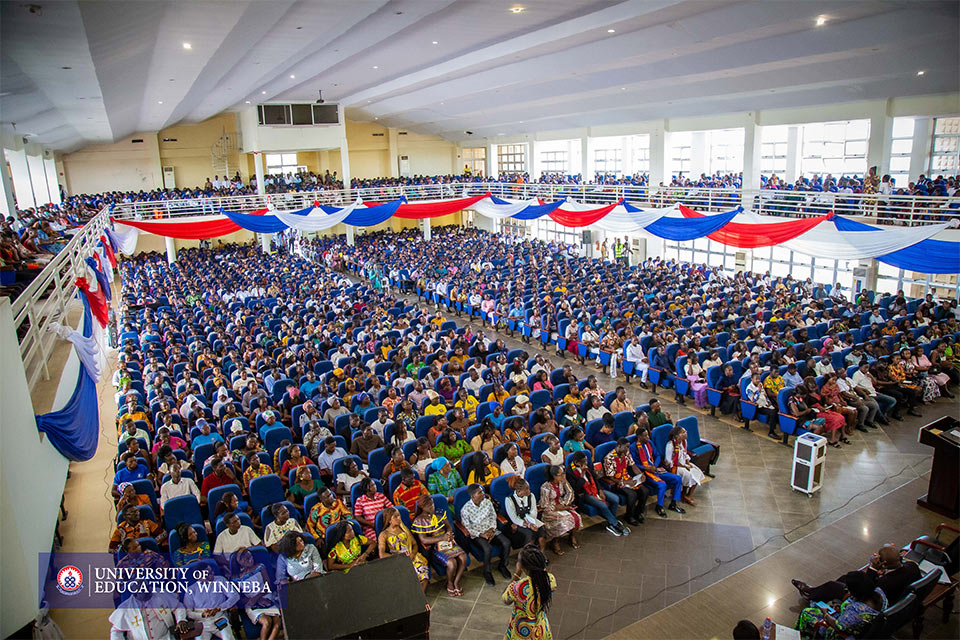 An aerial view of attendees at the Jophus Anamuah-Mensah Conference Centre during the service
