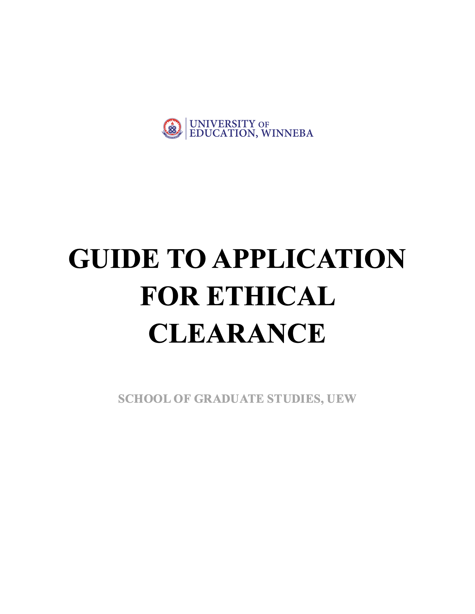 Guide to Application For Ethical Clearance
