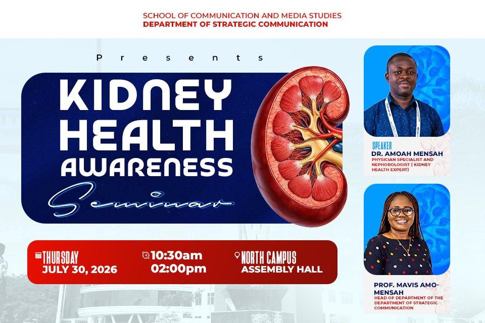 Department of Strategic Communication to Hold Kidney Health Awareness Seminar