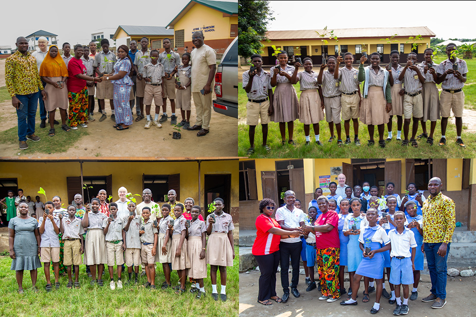 A merged photo of the beneficiary schools 