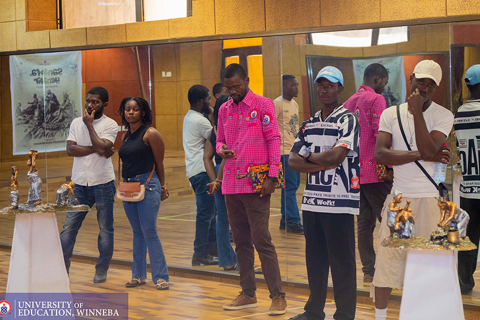 Students at the exhibition 
