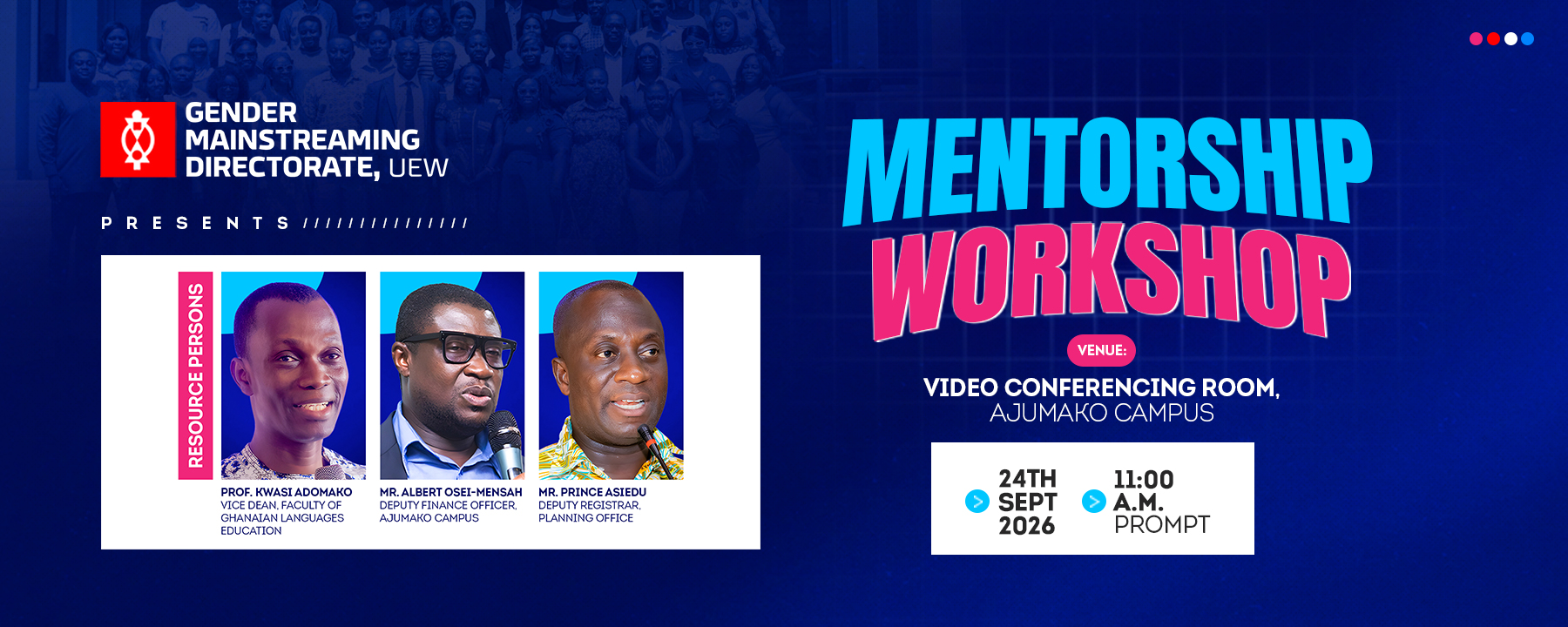 Mentorship Workshop by the directrate of gender mainstreaming