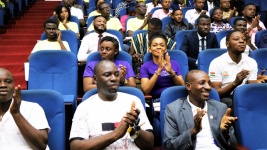 A picture of the youth applauding after one of the brilliant presentations at the ceremony