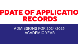 Update of Application Records | Admissions for 2024/2025 Academic Year