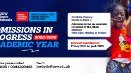 UEW Basic Schools – Admissions in Progress