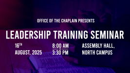 Leadership Training Seminar for New Religious Leaders