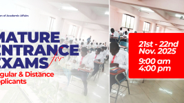 Final Entrance Examinations for Mature Applicants