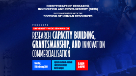 Seminar on Research Capacity Building, Grantsmanship, and Innovation Commercialisation