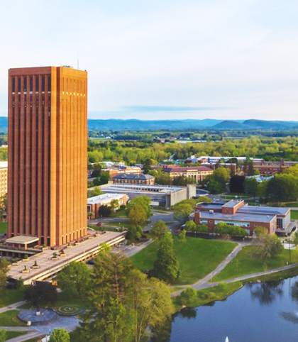 University of Massachusetts campus aerial view