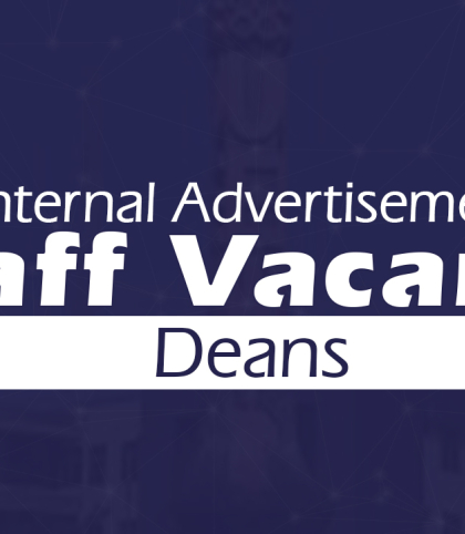 Internal Advertisement Staff Vacancy Deans
