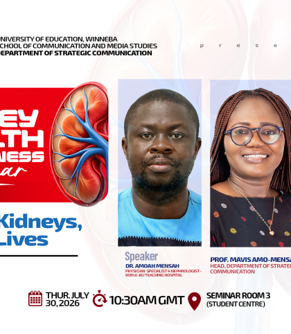 Department of Strategic Communication to Hold Kidney Health Awareness Seminar