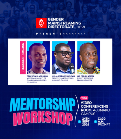 Mentorship Workshop by the directrate of gender mainstreaming