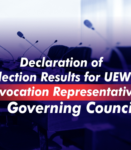 Declaration of Election Results for UEW Convocation Representatives on Governing Council