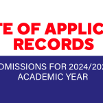 Update of Application Records | Admissions for 2024/2025 Academic Year