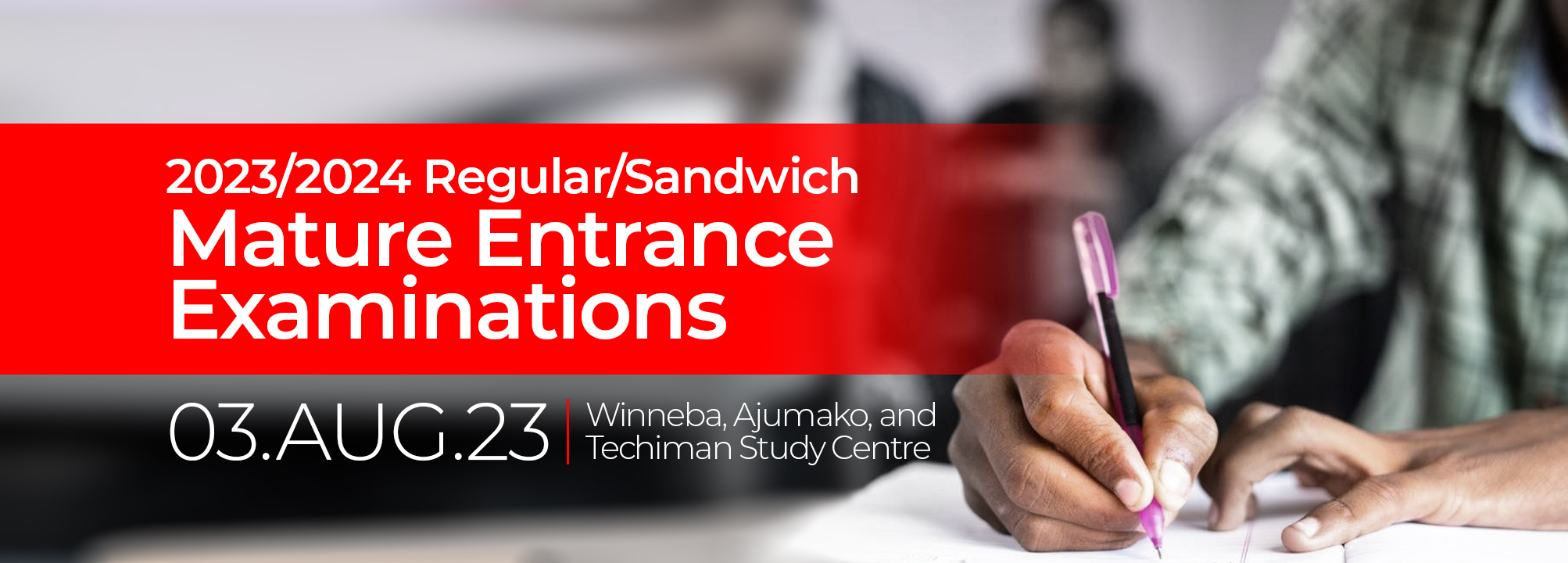 2023/2024 Regular/Sandwich Mature Entrance Examinations University of